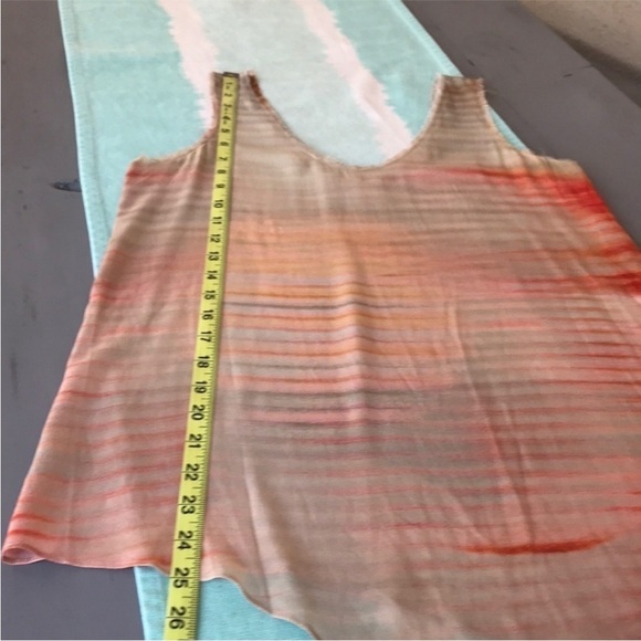Helmut Lang Asymmetrical Hem Ombre Stripe Sleeveless Silk Blend Tank Top‎ - Picture 9 of 10